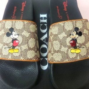 NIB Disney X Coach Sport Slide Jacquard w Mickey Mouse Sz 8